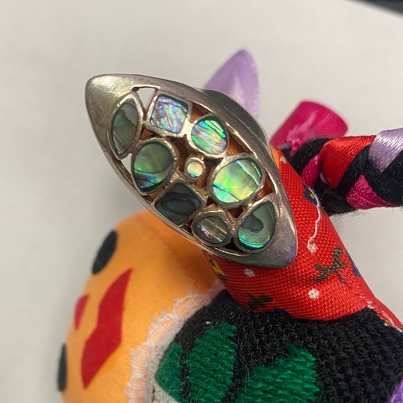Gorgeous Silver Abalone Shell Ring - Size 7 - Picture 7 of 7